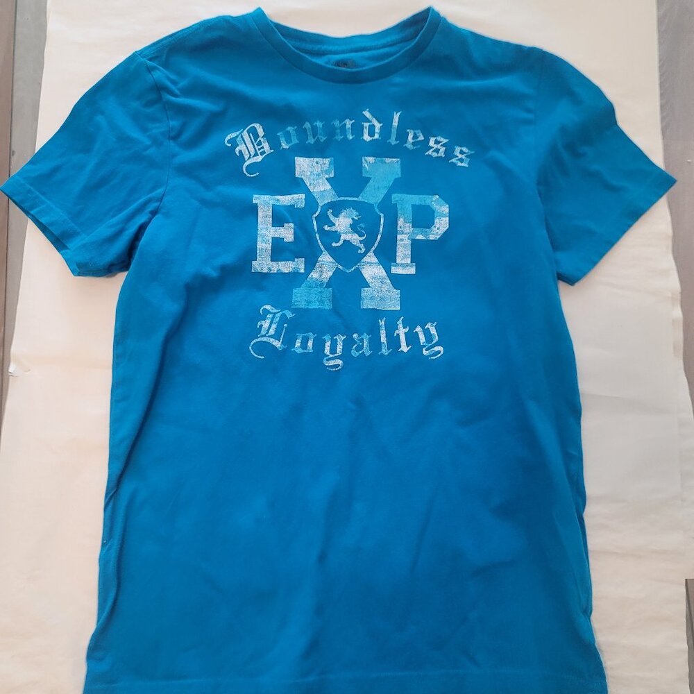 Express Boundless Graphic Design Blue Soft T-Shirt Size Small Tee Pre-Owned